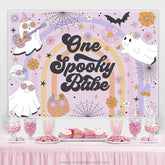 Lofaris Lovely Floral Ghost Halloween Baby Shower Backdrop
